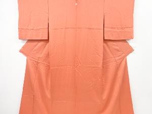 リサイクル　のり散らし模様織り出し一つ紋色無地着物